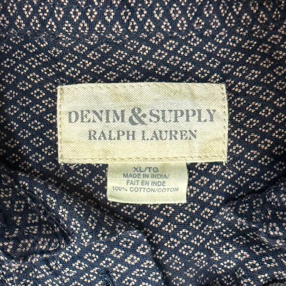 Denim & Supply Ralph Lauren Navy Blue White Long Sleeve Tiered Dress XL NEW Tag - Picture 3 of 13
